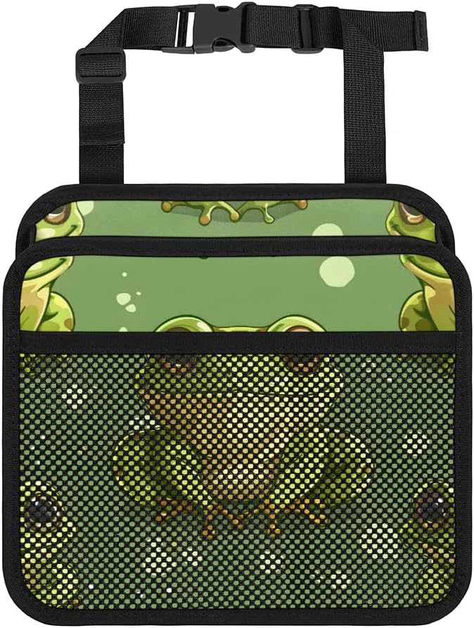 Car Backseat Organizer, PU Leather Back of Seat Cars Hanging Organizer with Pockets Leakproof Car Garbage Bag Hanging Cars Seat Storage Box Travel Accessories Foldable (Green Frog)