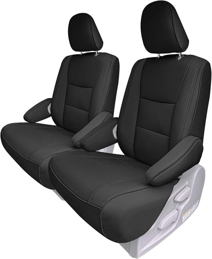 FH Group Custom Fit Car Seat Covers Specifically Made for 2011-2020 Toyota Sienna 7 Passenger, Car Seat Cover 2nd Row, Automotive Seat Covers in Black Faux Leather, Waterproof and Washable Seat Covers