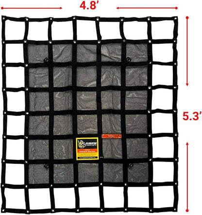 Gladiator Cargo Nets- Heavy Duty Cargo Net -Truck Accesories-Truck organizer -Bed Cover-Interior- Roof Rack-Trunk organizer-Cargo Net Offroad-SUV -Rubicon -Camping-(WLL)1,500 lbs (GRN-100) 4.8' x 5.3'