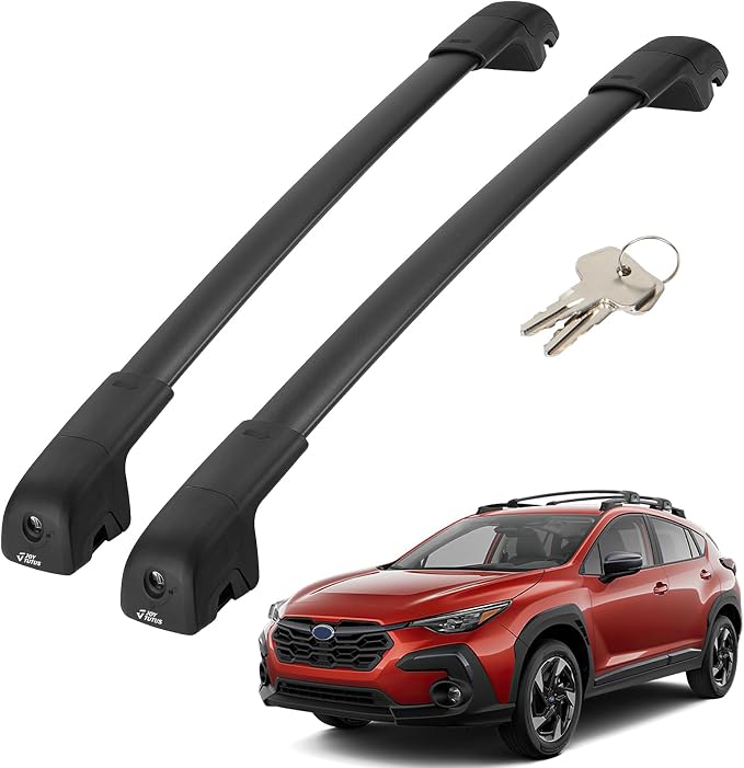 JOYTUTUS Lockable Car Roof Rack Compatible with Subaru Crosstrek 2024-2026 with Factory Raised Side Rails (Not Fit Wilderness), 300LB Aluminum Crossbars for Roof Racks Suitcases Kayaks
