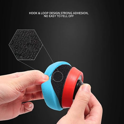 Blue T60 Moderate-Cut Foam Polishing Pads, SPTA 1Pc 3.5 Inch Face for 3 Inch 80mm Backing Plate Compound Buffing Sponge Pads for Car Buffer Polisher Compounding, Polishing and Waxing -FPTSS3G