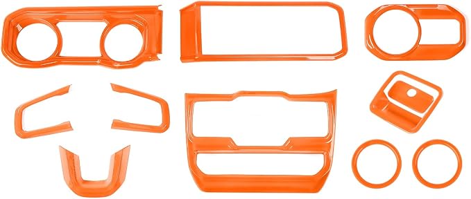 JeCar 11pcs Orange Interior Trim Kit for 2024 2025+ Jeep Wrangler JL JLU & Gladiator JT