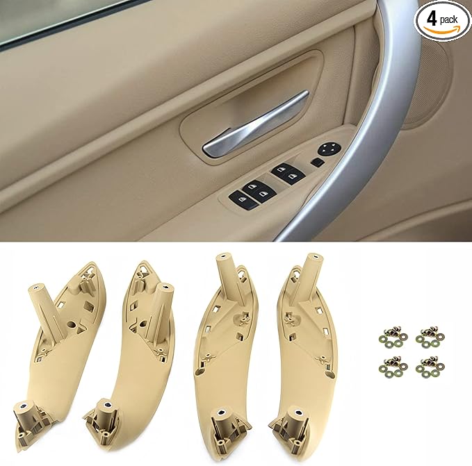 FEXON Door Handles Replacement for BMW Series 3 F30 Series 4 Inner Door Support Trim Pull Strap Armrest Bracket Kit 2012-2018 320 328 330 335 and 2014-2017 428 435 51417279311 Beige