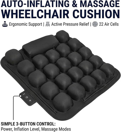 Alternating Air Wheelchair Cushion, Pressure Relief Seat Cushion with Air Cell Massage, USB Powered Breathable Cushion for Wheelchair, Office Chair, Long Sitting
