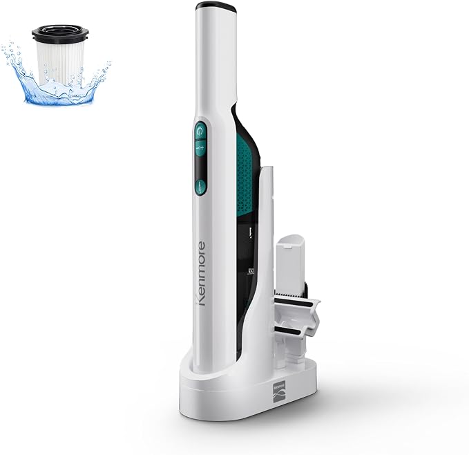 Kenmore HV3005 11.1V Brushless Cordless Handheld Vacuum Cleaner Lightweight Versatile and Portable Hand Vac Powerful Suction with 2-Speed Power Control for Pet Hair, One-Touch Empty for Car & Home