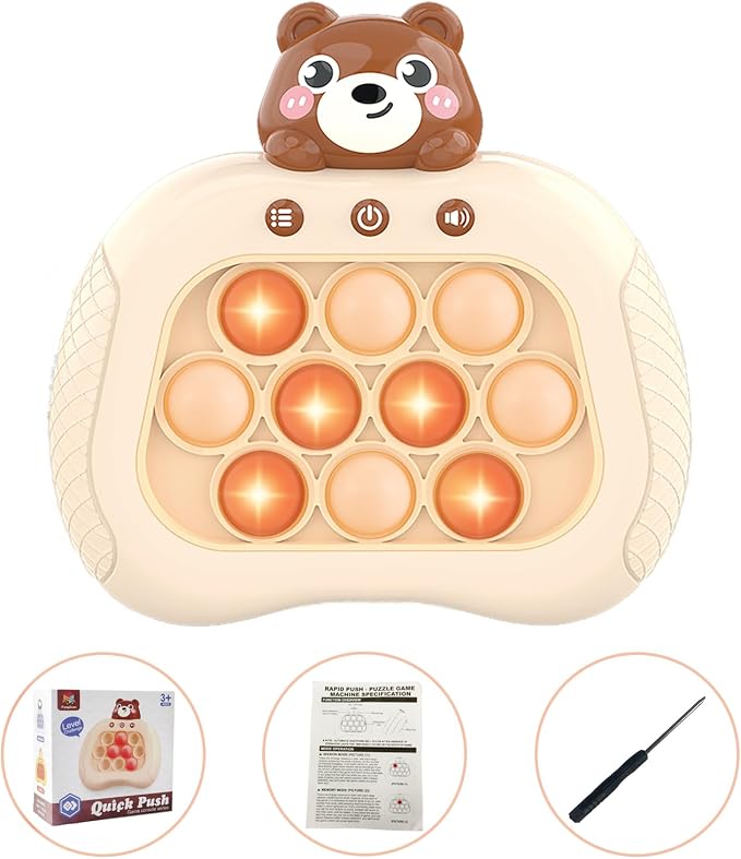 Intoypad Pop The Target! Handheld Speed Push Game Machine: A Fun Multiplayer Game for Family. Sensory Fidget Toy Christmas Toys Gifts for 6 7 8 9 10 11 12 Years Old Kids Road Trip Car Games Kids Bear