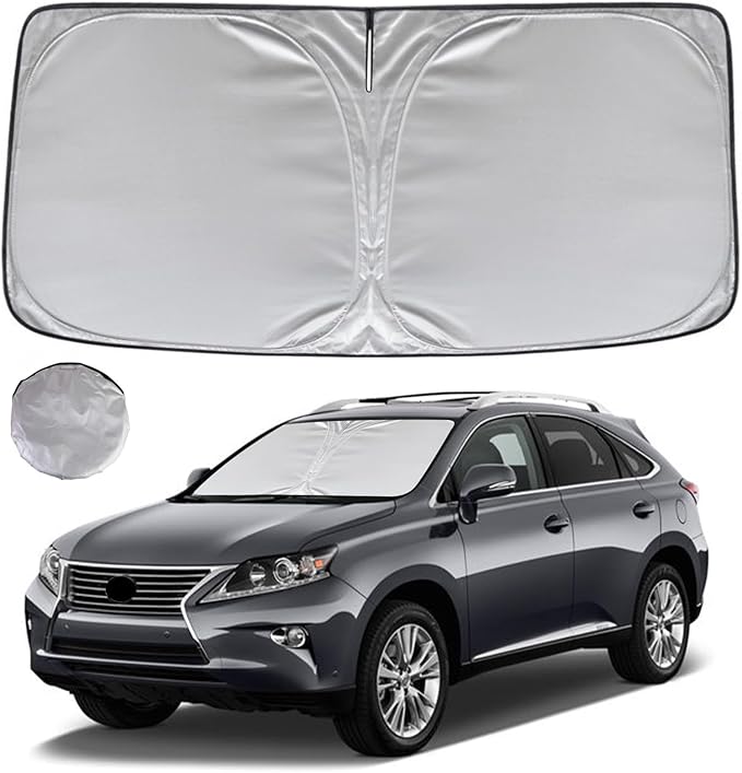 KAYZT Windshield Sun Shade for 2010-2015 Le-xus RX350/RX350h/RX450/RX450h Foldable Sunshade Front Window Custom Fit Car Accessories