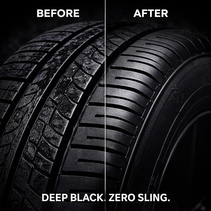 Winter White Happy Shine Matte Tire Dressing, Professional Grade, Satin Black Finish, UV Protection, Made in The USA-16oz - 2pk