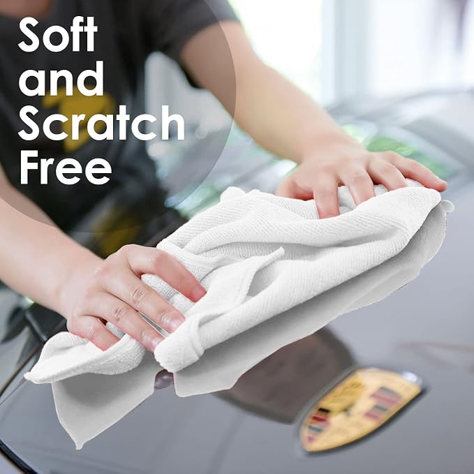 Avalon Towels Microfiber Cleaning Cloths (Value Pack of 48) - Size 16 x 16 Inches, Highly Absorbent Cleaning Rags, Lint Free, Reusable and Washable, Microfiber Towels for Cars