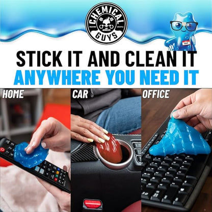 Chemical Guys Sticky Icky Car Cleaning Gel, Green Apple & Sweet Strawberry Scent - Detailing Kit, Car Dust Crevice Cleaner, Slime Auto Air Vent, Cleaning Putty For Keyboard Cleaner (2 Pack) - CJK1002