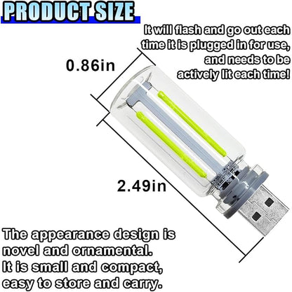 USB LED Car Interior Atmosphere Light, Portable Mini Ambient Light Retro Car Lamps, Plug-in USB Touch Control LED Night Light Auto Interface Charging Lamp for Cars Hallway Bedroom (Green)