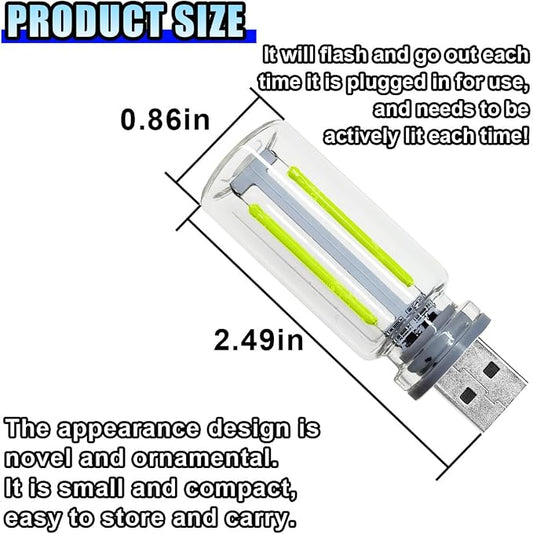 USB LED Car Interior Atmosphere Light, Portable Mini Ambient Light Retro Car Lamps, Plug-in USB Touch Control LED Night Light Auto Interface Charging Lamp for Cars Hallway Bedroom (Green)