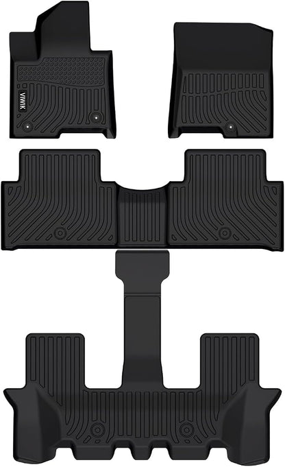 VIWIK Floor Mats for Kia Sorento 2024 2023 2022 2021, All Weather Protection Car Mats Custom Floor Liners for Sorento Hybrid 1st/2nd/3rd Row, TPE Rubber Car Accessories