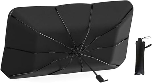 EcoNour Car Umbrella Windshield Sun Shade | Universal Fit Foldable Car & Truck Sun Shade | Double Layer Windshield Cover for SUV, Sedan & Truck | Sun Shade Cover for Front Baby Window Shades - 57"x30"