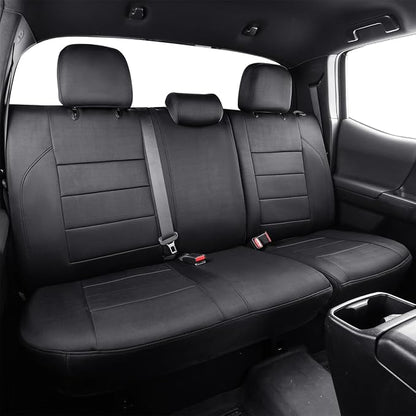 EKR Tacoma Back Seat Covers Custom for Toyota Tacoma (Hybrid) 2024 2025 2026 Double cab TRD Sport,TRD Off-Road,Limited,Trailhunter- Second Row Only,Neoprene(Black)