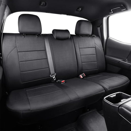 EKR Tacoma Back Seat Covers Custom for Toyota Tacoma (Hybrid) 2024 2025 2026 Double cab TRD Sport,TRD Off-Road,Limited,Trailhunter- Second Row Only,Neoprene(Black)