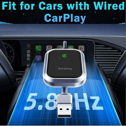 Wireless Carplay Adapter Wired to Wireless Plug & Play Auto Connect Converter for iPhone iOS 10+ / Factory Wired Car Play Car from 2016 (A23)