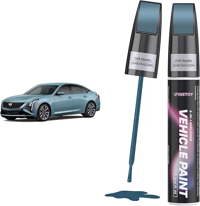 Drift Metallic(GAE/WA220K) Touch up Paint for Cadillac, Quick & Easy Fix for Car Scratches, 2 in 1 Car Touch up Paint with Pen Tip and Brush, Auto Scratch Repair Pen with Exact Color Match