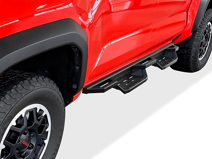 APS Stainless Steel Pocket Steps Running Boards Compatible with Toyota Tacoma 2024-2026 Double Crew Cab (Incl. Hybrid Model)