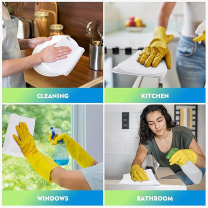 HOMEXCEL White Microfiber Cleaning Cloth 6 Pack 12.5 x 12.5 inch Microfiber Towels for Cars Ultra Absorbent Car Washing Cloth Lint Free Streak Free Cleaning Rags for Car Kitchen Window