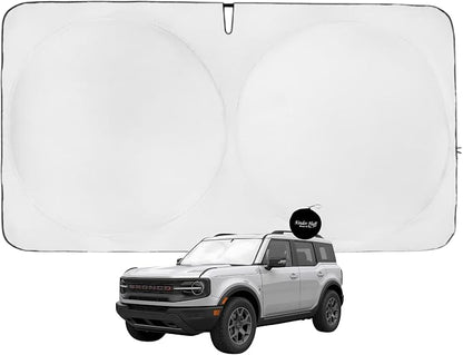 Windshield Sun Shade | Compatible for Ford Bronco Sport (2021-2026) | Certified 99.87% UVB & 99.02% UVA Car Sun Shade. Award Winning Sunshade - Patented Technology | Car Shades by Kinder Fluff
