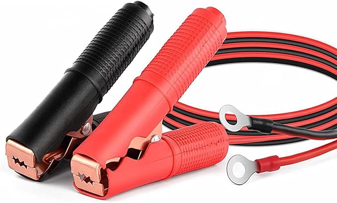 2 Pcs Alligator Clips Booster Jumper Cable 50A-3.3 ft 13 AWG Alligator Clips Booster Jumper Cable，for 12V/ 24V Car Battery Charging Jumper Cable