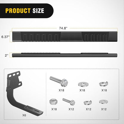 Nilight Running Boards for 2019-2026 Dodge Ram 1500 Quad/Extended Cab New Body Style 6 Inch Side Step Nerf Bars Stainless Steel Black