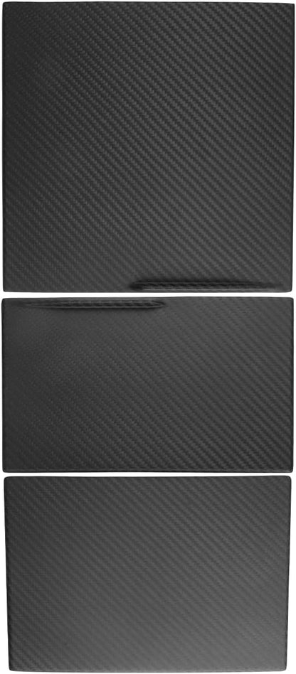 NVCNX Hard Rigid Real Carbon Fiber for Tesla New Model 3/Y Highland 2024-2026 for Juniper 2025 2026 Accessories Center Console Cup Holder Organizer Panel Cover Interior Trim 3PCs - Matte Carbon