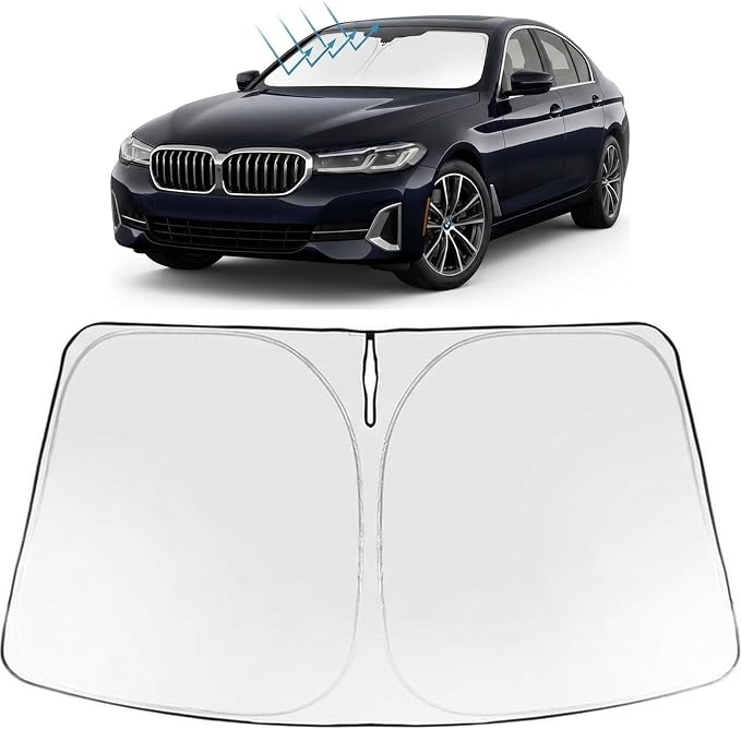 Proadsy Windshield Sun Shade for BMW 5-Series 2024-2026 Foldable Front Sunshade Protector Sun Visor Blocks UV Rays Keep Car Cooler Accessories