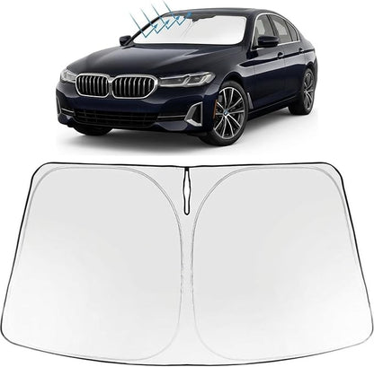 Proadsy Windshield Sun Shade for BMW 5-Series 2024-2026 Foldable Front Sunshade Protector Sun Visor Blocks UV Rays Keep Car Cooler Accessories