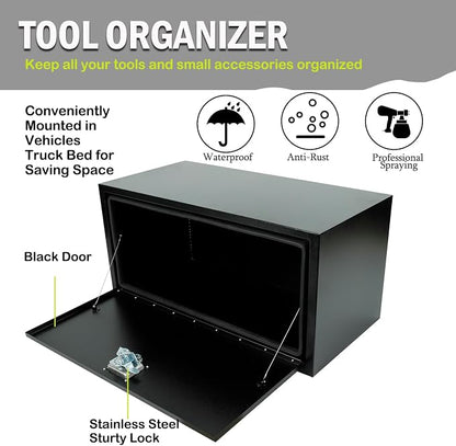 36 inch Underbody Truck Tool Box with T-Handle Lock, Heavy Duty Truck ToolBox Truck Storage Organizer For Storage Smooth Surface Waterproof, 36"x 18"x 18" inch