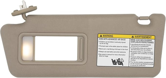NHILES Driver Left Side Sun Visor Replacement Fits for Toyota Tacoma 2005-2015 Sunshade with Light 7432004210E0 Color Beige