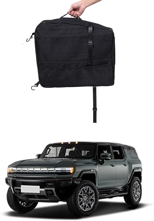 Roof Storage Bags Compatible with Hummer EV Accessories 2022-2026 SUV/SUT Overhead Storage Bag Organizer Cargo with Hardtop Suction Fixing Waterproof Can Foldable Sunshade