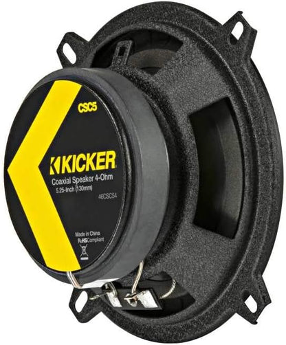 KICKER 46CSC54 CS-Series CSC5 5.25-Inch (130mm) Coaxial Speakers, 4-Ohm (Pair)