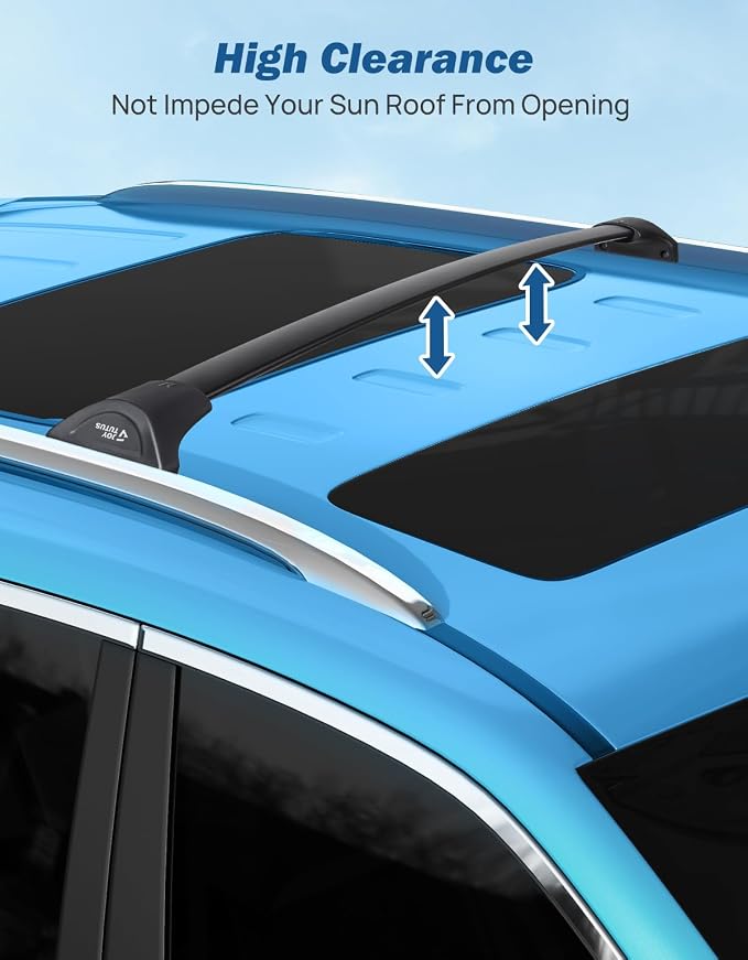 JOYTUTUS Roof Rack Cross Bars Compatible with Honda Pilot 2016-2022 with Side Rails, Aluminum Crossbars for Roof Racks Suitcases Kayaks Canoes Bikes Skis