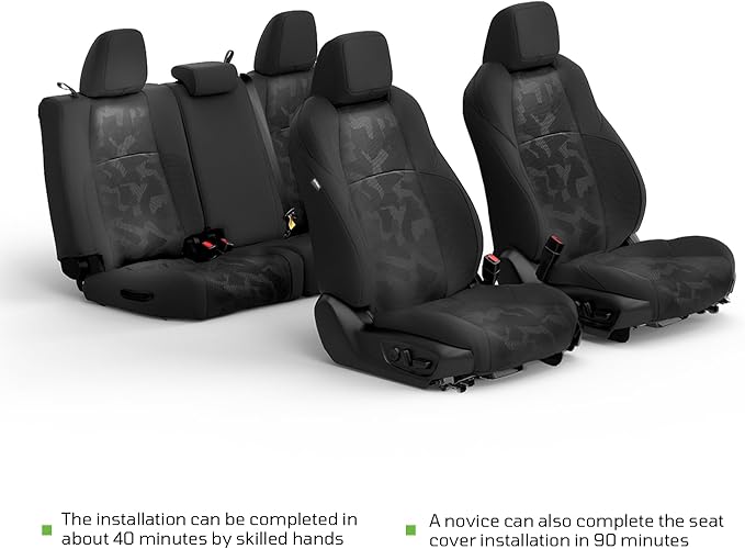 Fit for Tacoma 2024-2026 Car Seat Covers,Custom Car Seat Covers Full Set 5-Seat Car Seat Protector,Waterproof Comfortable Luxury Leather Seat Covers-Full Coverage Automotive Seat Covers Design(Black)