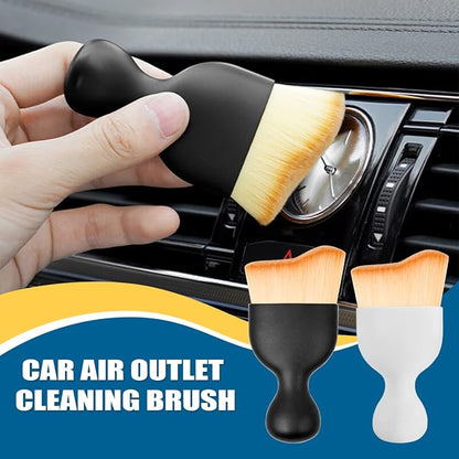 BELOMI Car Detailing Brush, Auto Interior Dusting Brush, Car Soft Bristle Cleaning Tool, Universal Car Interior Crevice Brush for Dashboard, Air Conditioner Vents, Leather, Computer (White/Pink)