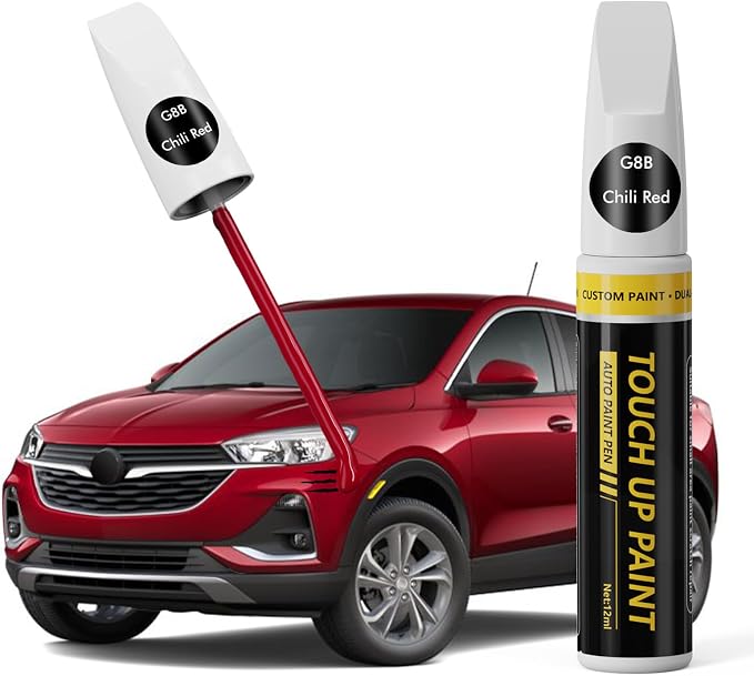 (Chili Red (G8B) Car Touch Up Paint for GMC, Car Paint Scratch Repair Kit, Quick & Easy Solution, 2 in 1 Scratch Remover Pen with Color-Matched