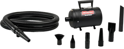METROVAC Air Force Blaster, Lightweight Car & Motorcycle Vacuum Cleaner, Dryer with Truck Air Duster - Black