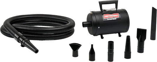 METROVAC Air Force Blaster, Lightweight Car & Motorcycle Vacuum Cleaner, Dryer with Truck Air Duster - Black