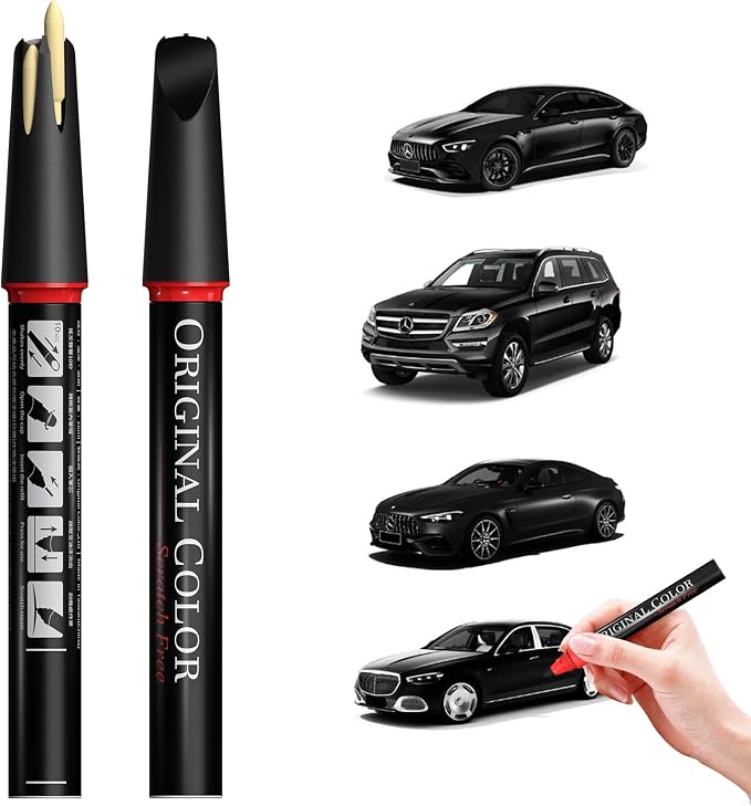 Carhoo 191/9191 Cosmos Black Metallic Compatible with Mercedes-Benz Exact Match Touch Up Paint Pen - 0.56 Fl Oz(16ml)