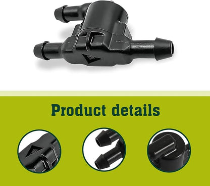Pack-2 Car Windshield Wiper Washer Check Valve, 3 Port Cleaning Nozzle Hose Connector Replacement #8532128020, Wiper Spray Pipe Cleaning Connector Accessory, Compatible with Lexus (Black)