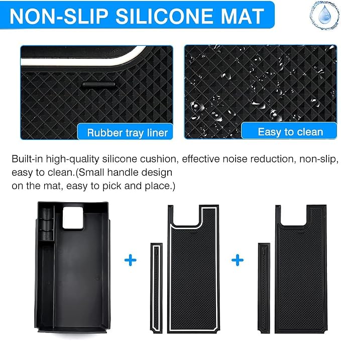 Autorder Center Console Organizer for 2021-2024 Toyota Venza Accessories Armrest Storage Box Secondary Insert Tray with 2 Color Mats