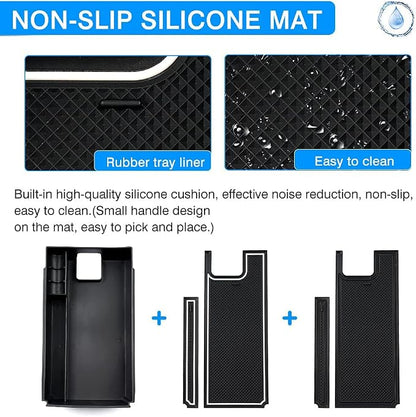 Autorder Center Console Organizer for 2021-2024 Toyota Venza Accessories Armrest Storage Box Secondary Insert Tray with 2 Color Mats