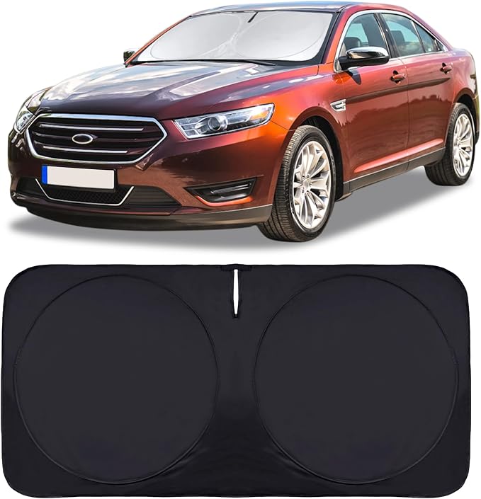 Sun Shade for Ford Taurus 2013 2014 2015 2016 2017 2018 2019-2023 Accessories Window Sunshade Custom Fit Taurus Sedan Windshield Sun Visor Reflective Protector Foldable Shield Blocks UV Rays