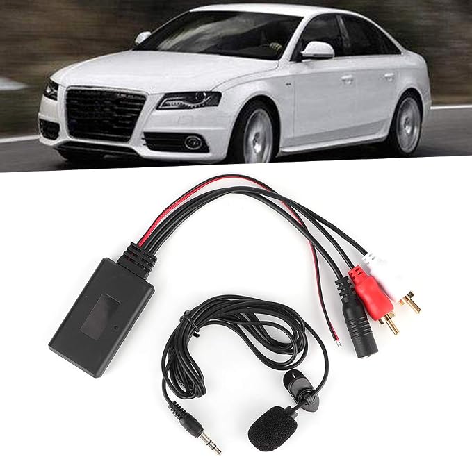 Car Radio Adapter Module,Bluetooth AUX Module 2 Cable Adapter with Easy Microphone for for for