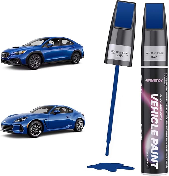 WR Blue Pearl(K7X) Touch up Paint for Subaru, Quick & Easy Fix for Car Scratches, 2 in 1 Car Touch up Paint with Pen Tip and Brush, Auto Scratch Repair Pen with Exact Color Match
