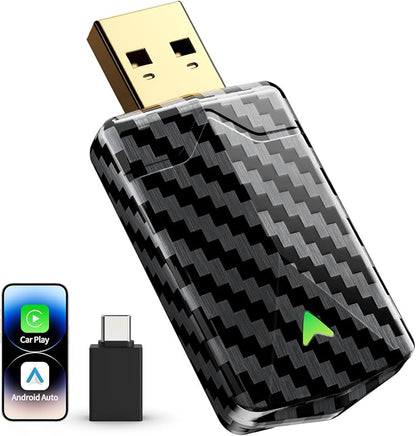 Mini Wireless CarPlay Adapter for iPhone & Android Auto (2026 Upgrade), No Delay, Fast & Stable Connection, Plug & Play, Converts Wired to Wireless Carplay Dongle for 2016+ Cars, USB-A/Type-C Port