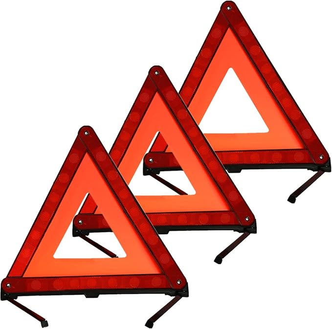 3Pack Reflective Warning Triangle Emergency Warning Triangle Roadside Safety Triangle Kits