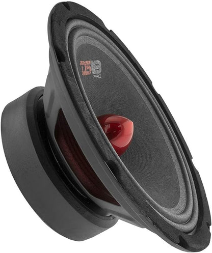 DS18 PRO-GM8B Loudspeaker - 8", Midrange, Red Aluminum Bullet, 580W Max, 190W RMS, 8 Ohms - Premium Quality Audio Door Speakers for Car or Truck Stereo Sound System (1 Speaker)